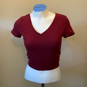 Red wild fable crop top vneck